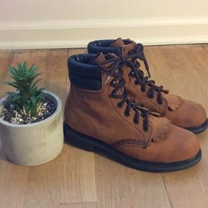 Red Wing 1607 Brown Leather Lace Up Work Boots